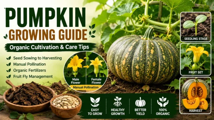 Pumpkin Growing Guide: Organic Cultivation, Manual Pollination and Care Tips Pumpkin Growing Guide: Organic Cultivation, Manual Pollination and Care Tips